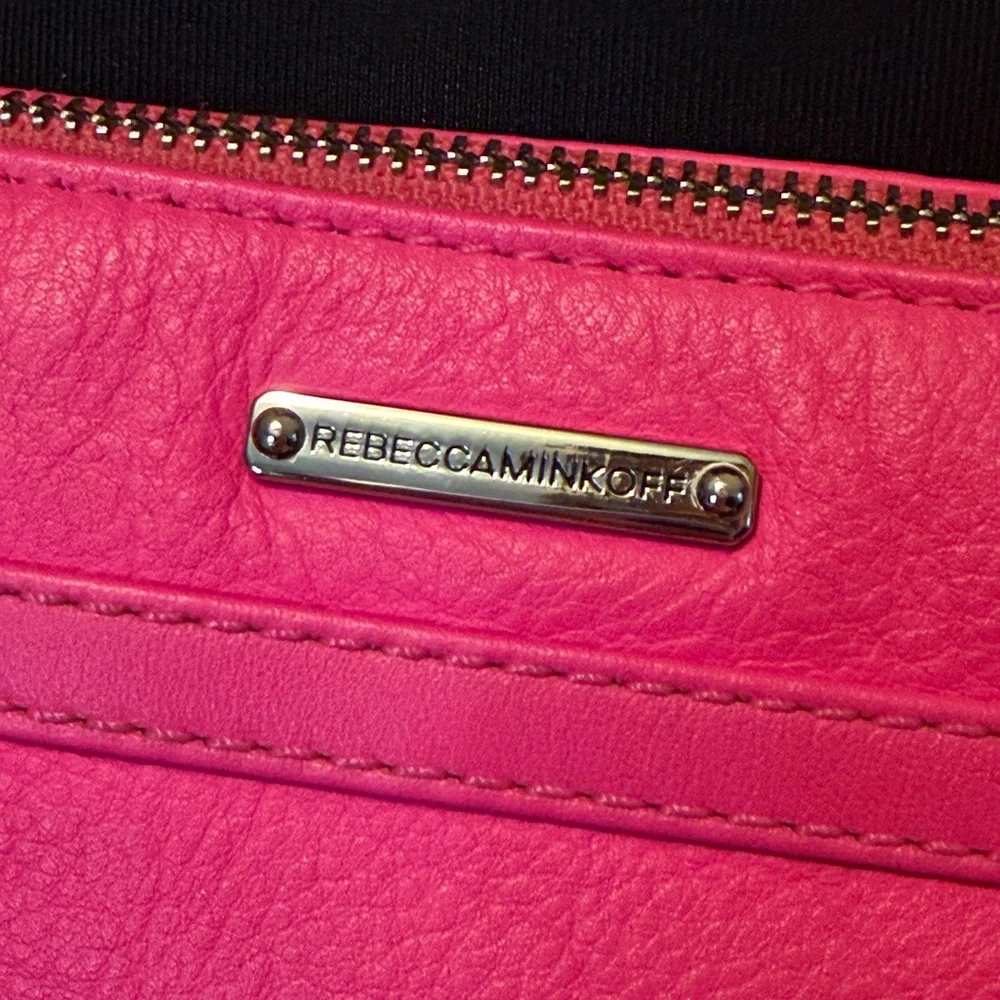 Rebecca Minkoff Mini M.A.C Electric Pink Leather Crossbody Bag Purse Chain Strap - Picture 8 of 17